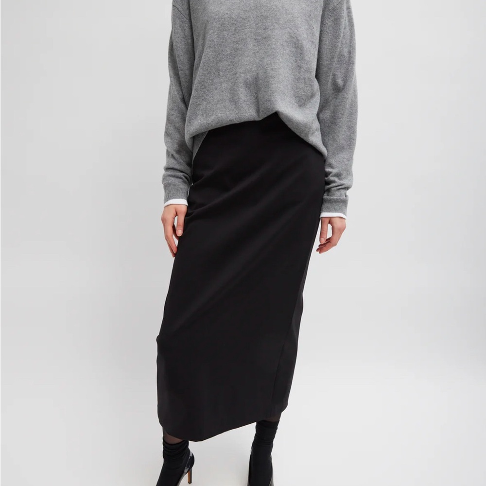 TIBI Ultra Compact Stretch Knit Pencil Skirt Black Size 12 NWOT